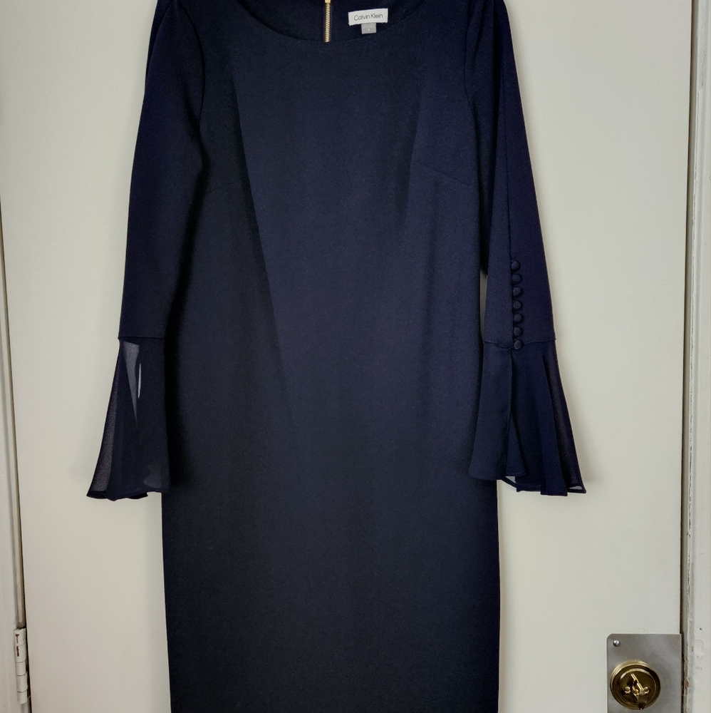 Calvin Klein Chiffon Bell Sheath Women's Dress